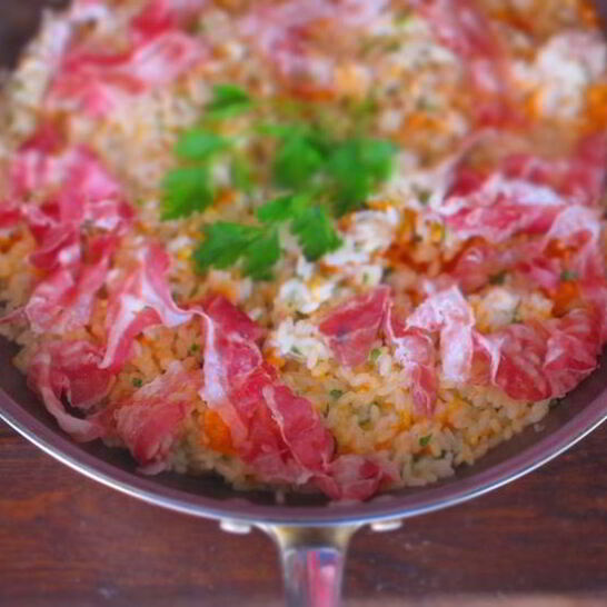 Рецепт ризотто с тыквой и беконом