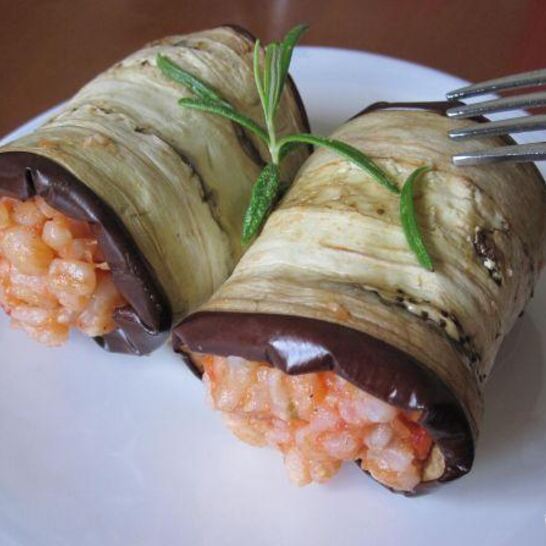 Рецепт ризотто в баклажане