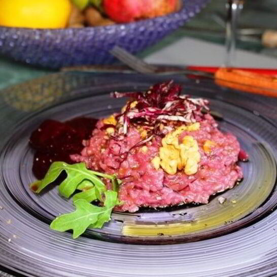 Рецепт свекольного ризотто с цикорием