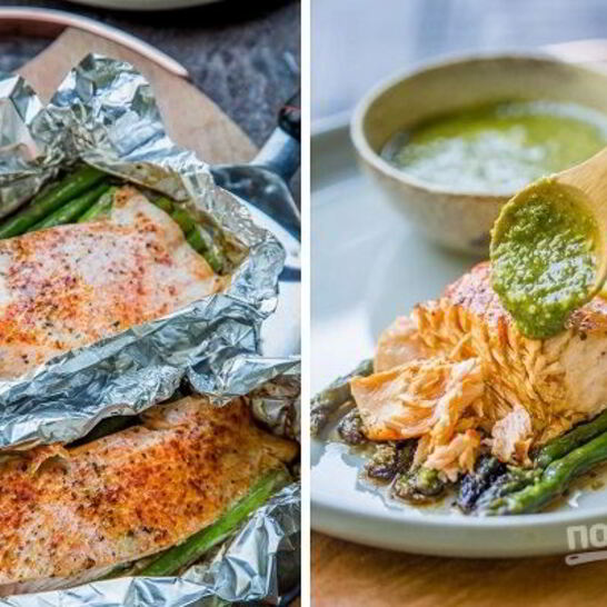 Рецепт семги со спаржей в фольге