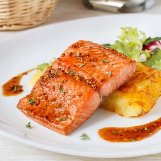 Рецепт запеченного лосося в медово-горчичном соусе