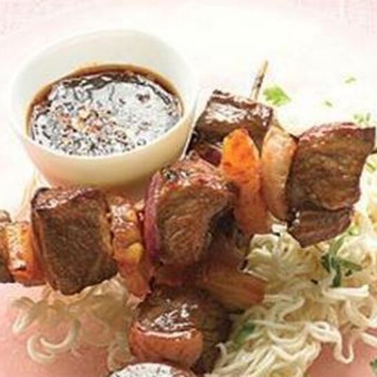 Рецепт азиатского шашлыка из говядины с ананасом