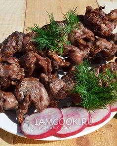 Шашлык из куриных желудков