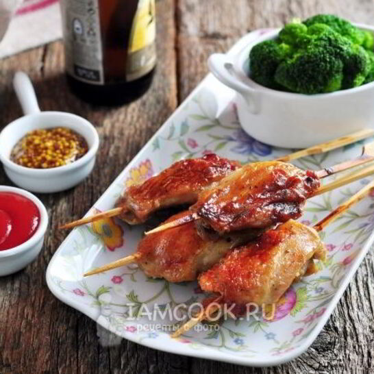 Рецепт шашлыка из курицы в духовке на шпажках