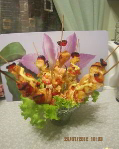 Шашлык на шпажках в духовке