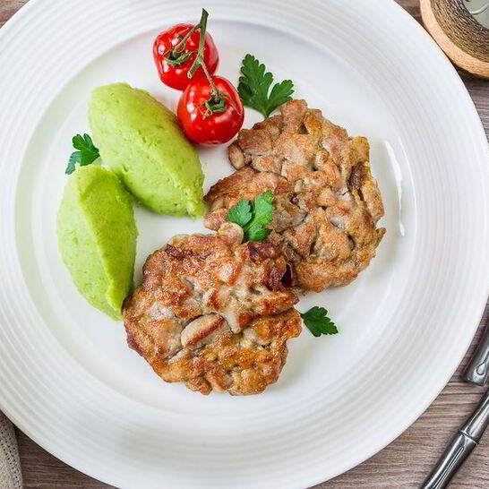 Рецепт рубленых шницелей из свинины с грибами