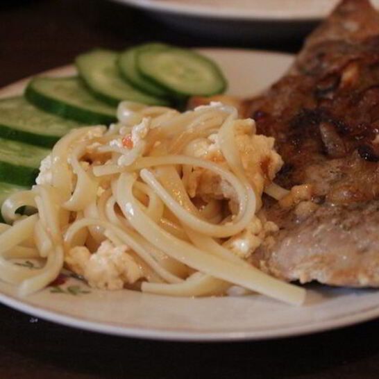 Рецепт шницеля под луком