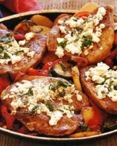 Бараний стейк с брынзой и мятой