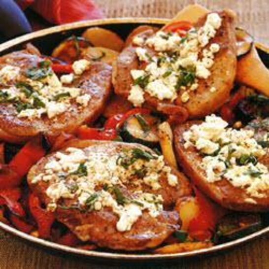 Рецепт бараньего стейка с брынзой и мятой