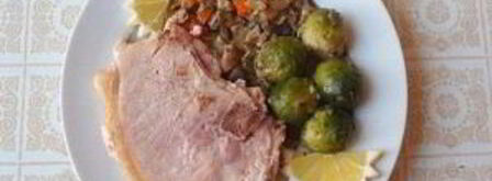 свиные стейки с грибами и брюссельской капустой. Шаг 5