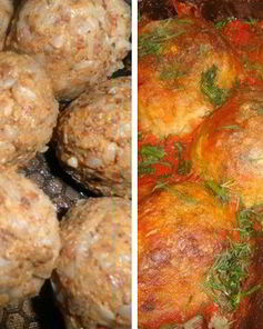 Грибные тефтели с гречкой