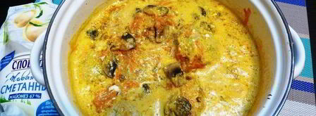 тефтели слободские в грибной подливе. Шаг 7