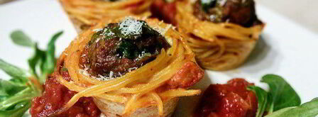 тефтели в гнездах из спагетти. Шаг 12