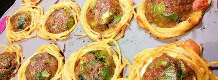 тефтели в гнездах из спагетти. Шаг 9