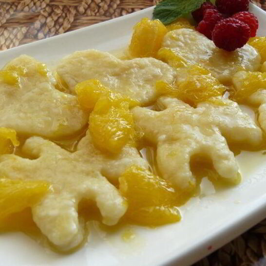 Рецепт ленивых вареников с апельсиновой карамелью