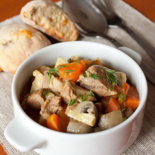 Рецепт жаркого из индейки с карри и грибами