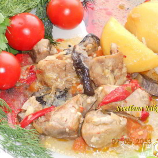 Рецепт жаркого с грибами в мультиварке