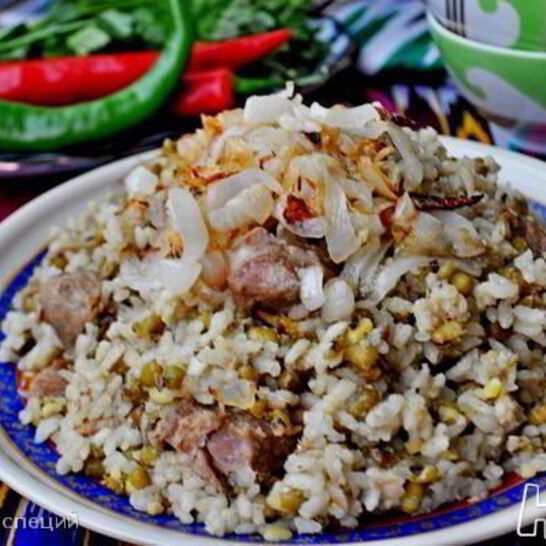 Рецепт ароматной каши с машем, рисом и мясом