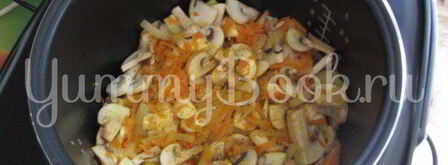 гречка с грибами, куриной печенью и сердцами в мультиварке. Шаг 4