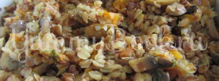 гречка с грибами, куриной печенью и сердцами в мультиварке. Шаг 6