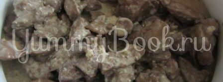 гречка с грибами, куриной печенью и сердцами в мультиварке. Шаг 9