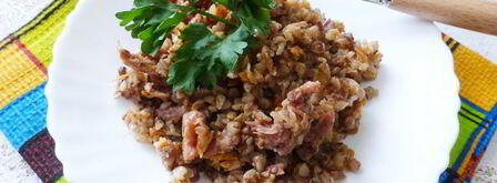 гречка с овощами и мясной тушенкой. Шаг 8