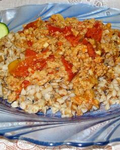 Гречка с соусом болоньезе