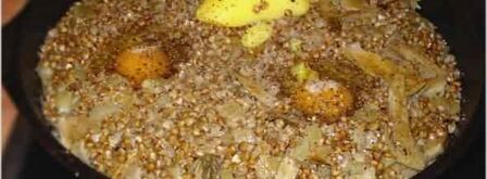 гречневая каша с белыми грибами. Шаг 19