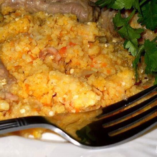 Рецепт каши кукурузной с мясом и овощами