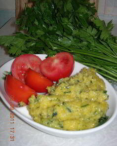 Мамалыга с зеленью