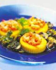 Полента с креветками