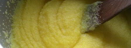 полента со спаржей, голубым сыром и грецкими орехами. Шаг 4