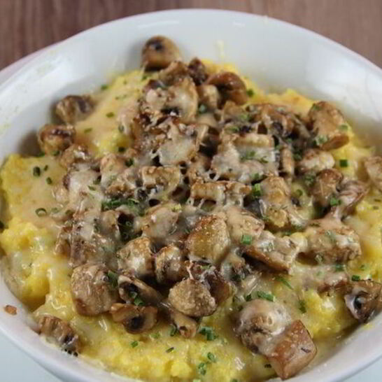 Рецепт запеченной поленты с грибами