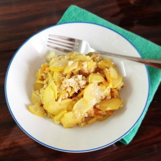 Рецепт овсянки с яблоками, грушами и курагой