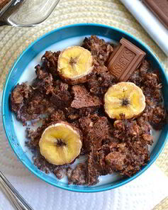 Шоколадная овсянка с бананом