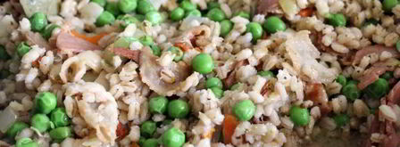 перловая каша с беконом и зеленым горошком. Шаг 10