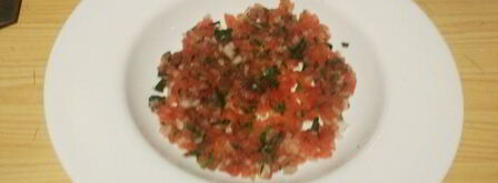 перловая каша с тушеной говядиной и конкассе из томатов. Шаг 7