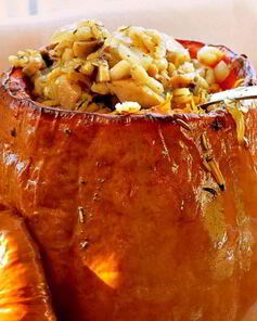 Перловка с грибами в тыкве