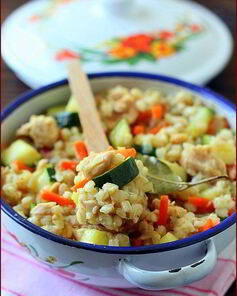 Перловка, томленая с бараниной и овощами