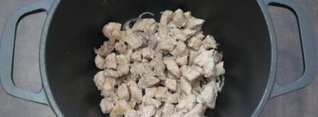 пшенная каша с картофелем и свининой. Шаг 3