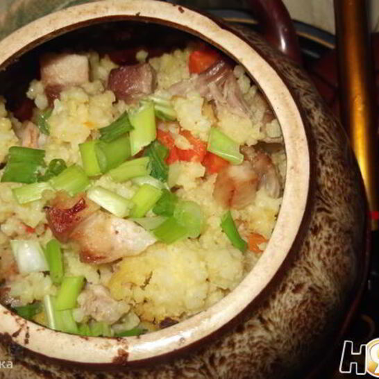 Рецепт томленой пшенной каши со свининой