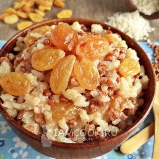 Рецепт гречнева-рисовой каша на молоке