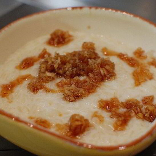 Рецепт рисовой каши с шоколадом и кокосовой карамелью