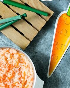 Рисовая каша с тыквенным пюре и морковью