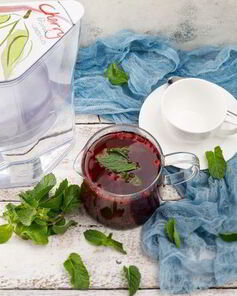 Клюквенный чай с мятой