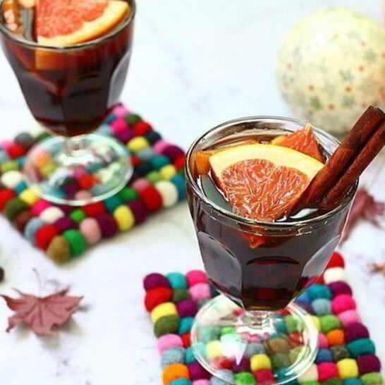 Рецепт глинтвейна с грейпфрутом и яблоком