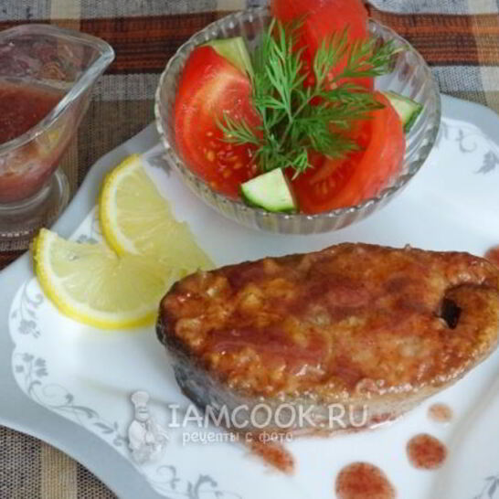 Рецепт кеты в ароматном соусе глинтвейн