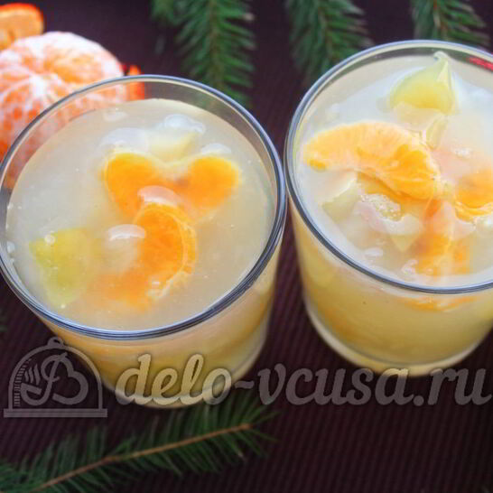 Рецепт киселя из мандаринов и яблок