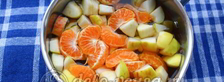 кисель из мандаринов и яблок. Шаг 4