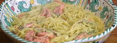 спагетти с копченой форелью и джином. Шаг 9